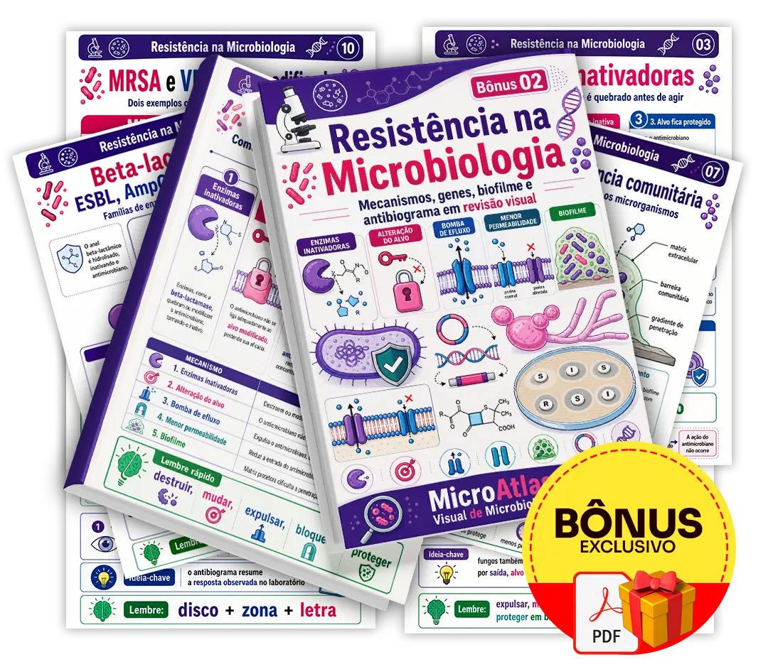 Mockup do bônus 1 - Resistência na Microbiologia