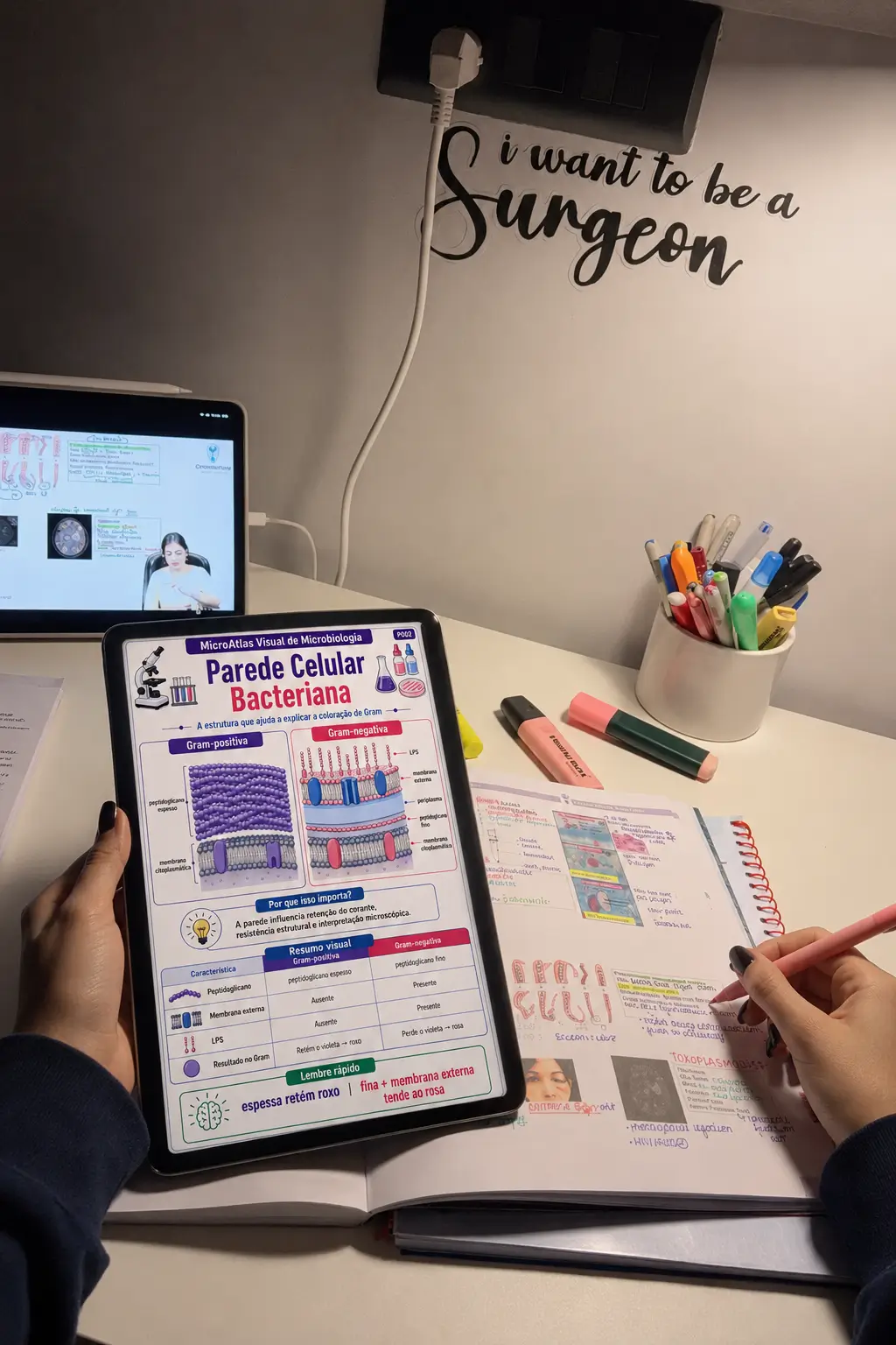 Estudante usando o MicroAtlas no tablet